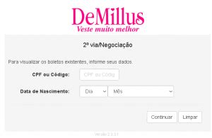 Demillus Boleto – Segunda Via, Negociar Dívida, Acordo